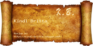 Kindl Britta névjegykártya